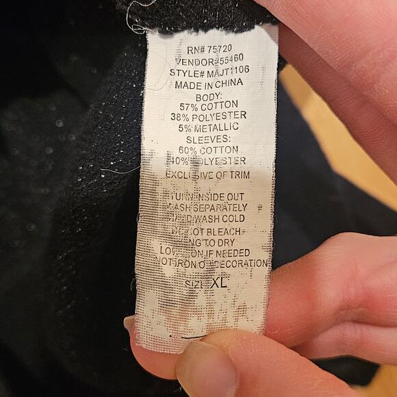 BKE Lounge Full Zip Jacket Womens Size XL Sequin Collar Sweater Y2K Mock Neck - Picture 10 of 10